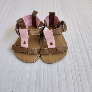 Rising Star Brown and Pink Kids Sandals